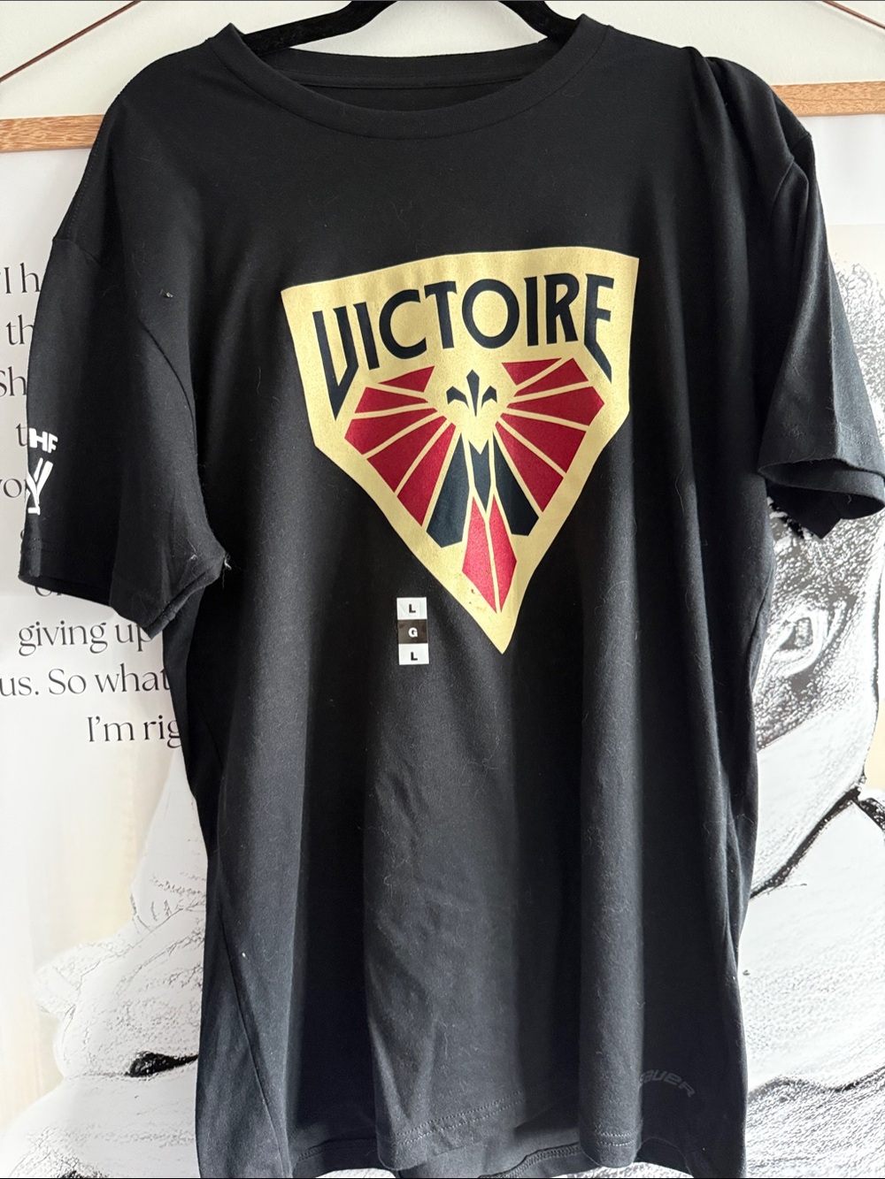 Bauer Montreal Victoire PWHL Black Tee New With Tags Size Large Women's Hockey